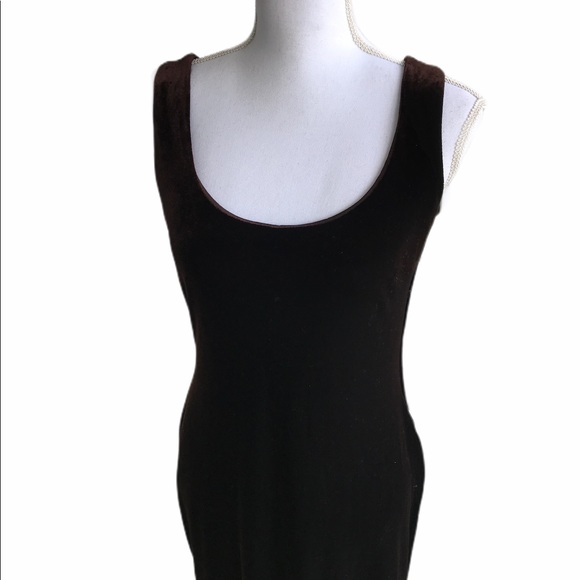 #015 - NIKI by Niki Livas Brown Velvet Maxi Dress - Picture 2 of 8